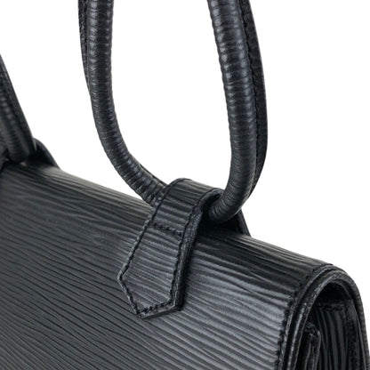 FENDI Logo Embossed Small Handbag Black Vintage h4nbvt