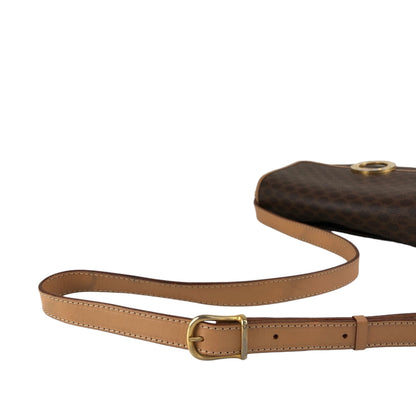 CELINE Macadam Circle Logo Shoulder bag Brown Vintage 4ks7pb