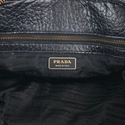 PRADA Triangle Logo Front Pocket Totebag Black Vintage 8vzd5r
