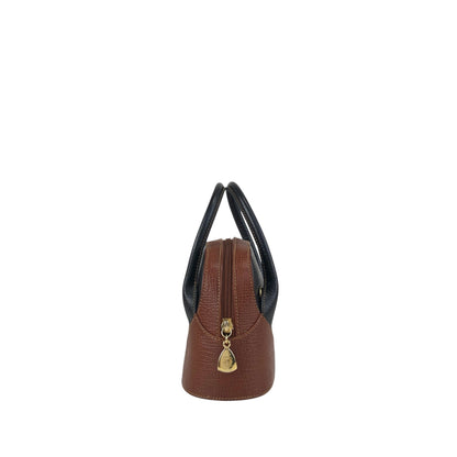 LOEWE Logo Embossed Two-way Handbag Shoulder bag Black×Brown Vintage z67fis