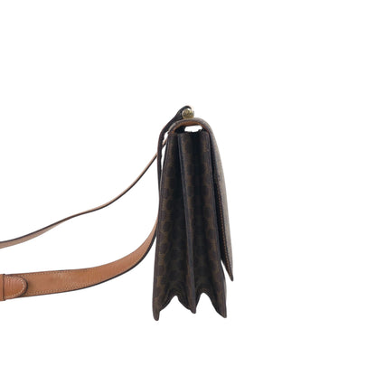 CELINE Macadam Flap Shoulder bag Brown Vintage wagmgy