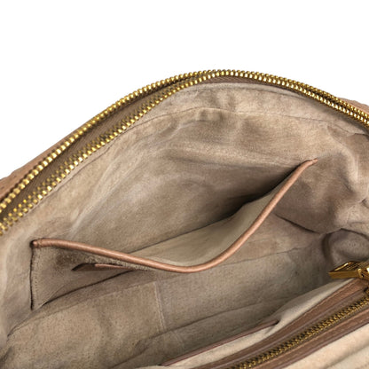PRADA Logo Front Buckle Chain Shoulder bag Brown Vintage gkm4zp