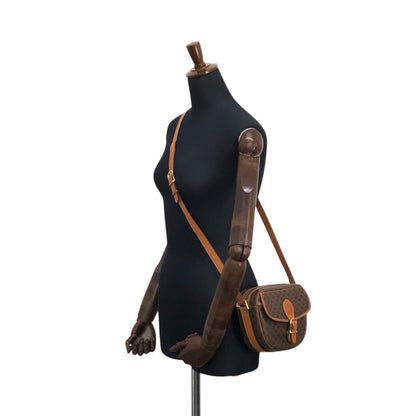 CELINE Macadam Blason Shoulder bag Brown Vintage aj8afn