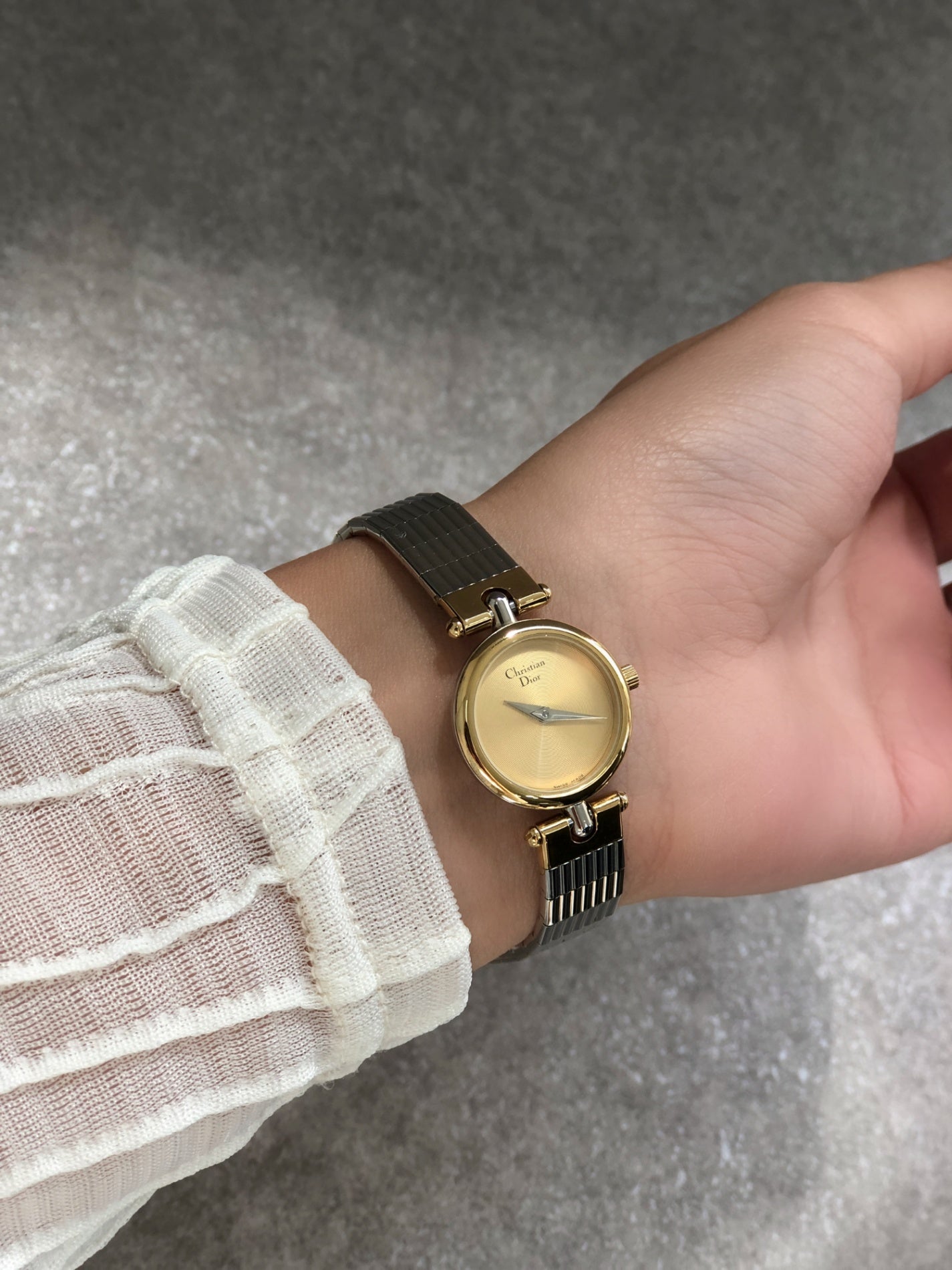 Christian Dior Quartz Watch Silver×Gold 3025 Vintage mw5525