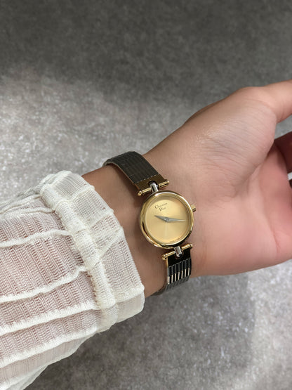 Christian Dior Quartz Watch Silver×Gold 3025 Vintage mw5525