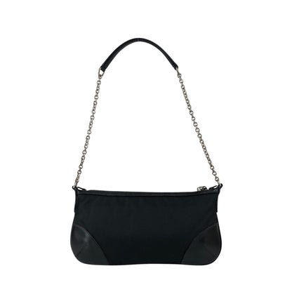 PRADA Triangle Logo Chain Shoulder bag Black Vintage 3m6ggr