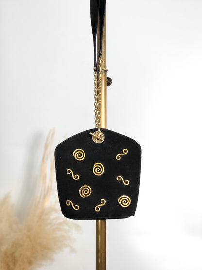 CELINE Chain Shoulder bag Black Vintage a7wb8n