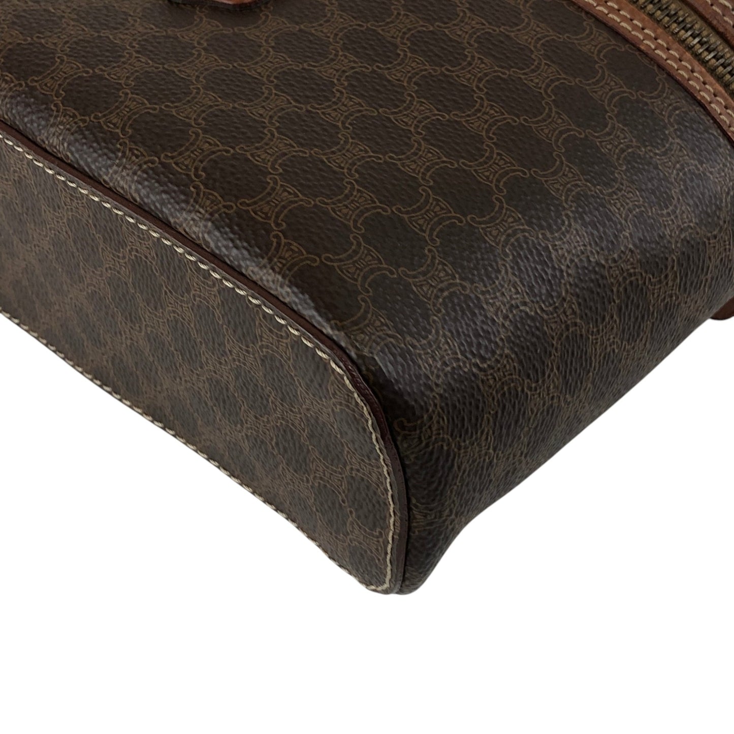 CELINE Macadam Blason Two-way Handbag Shoulder bag Vanity bag Brown Vintage n4pz8g