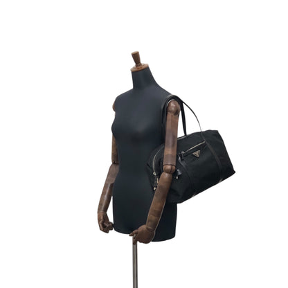 PRADA Tessuto Triangle Logo Padlock Totebag Black Vintage cfbs7r