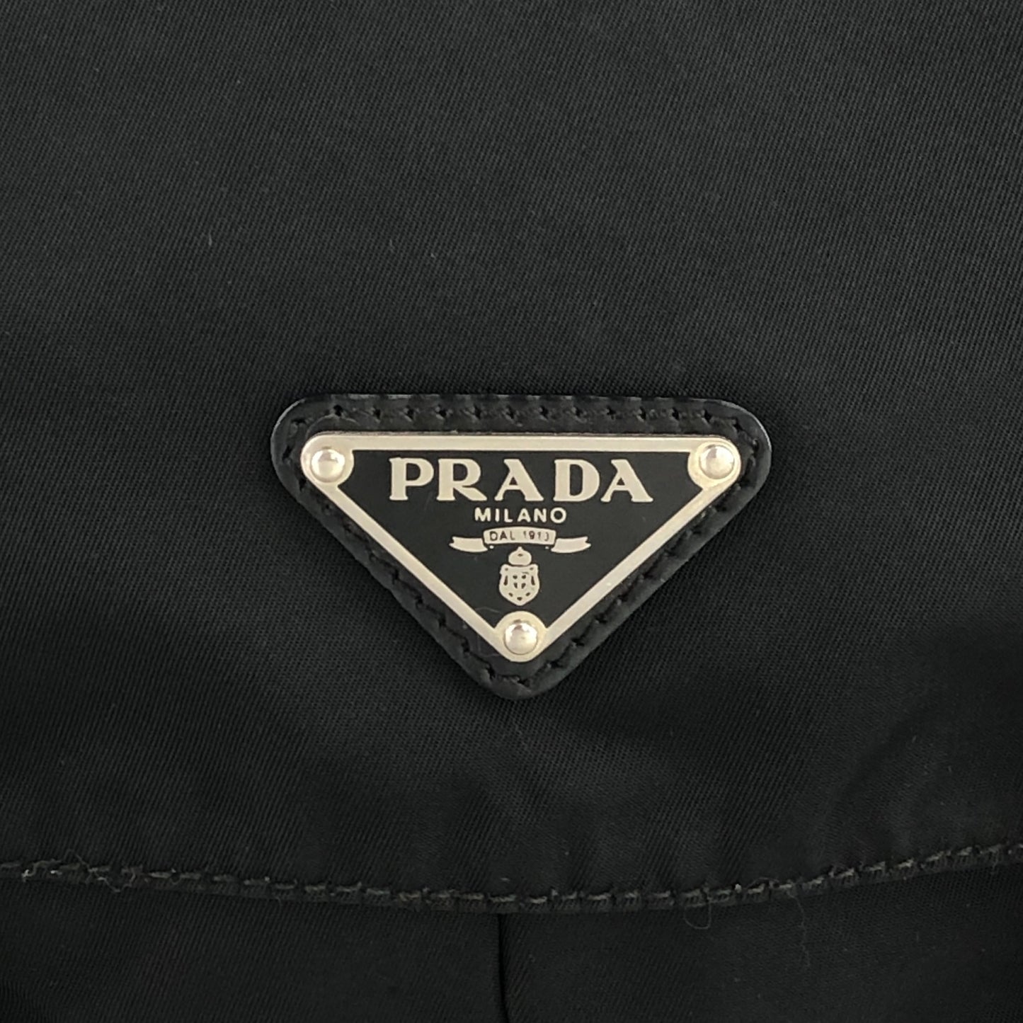 PRADA Triangle Logo Shoulder bag Black Vintage irzipj