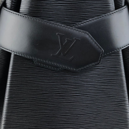 LOUIS VUITTON Epi Drawstring Shoulder bag Black Vintage b75b8t