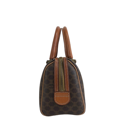CELINE Macadam Two-way Handbag Shoulder bag Brown Vintage jj473f