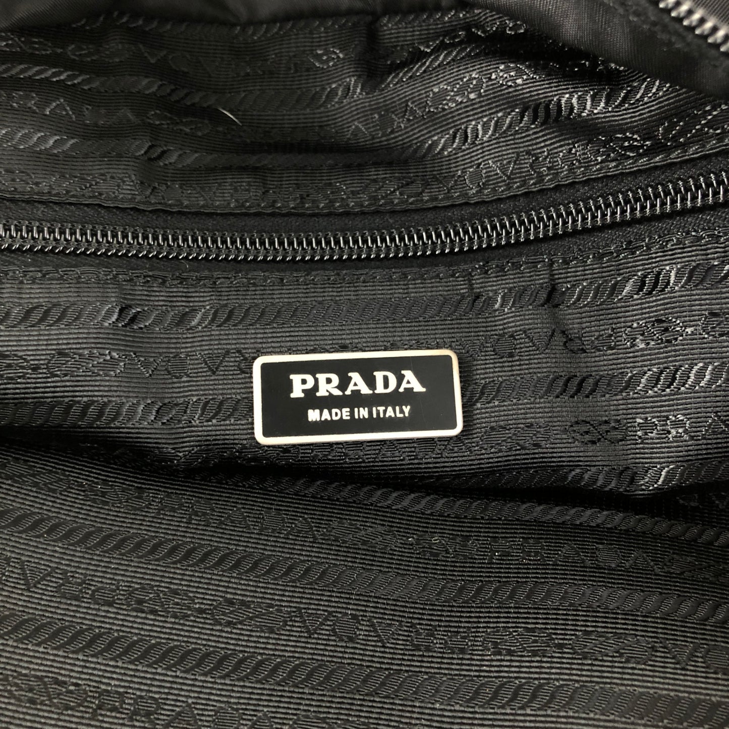 PRADA Tessuto Triangle Logo Totebag Black Vintage naaxd3