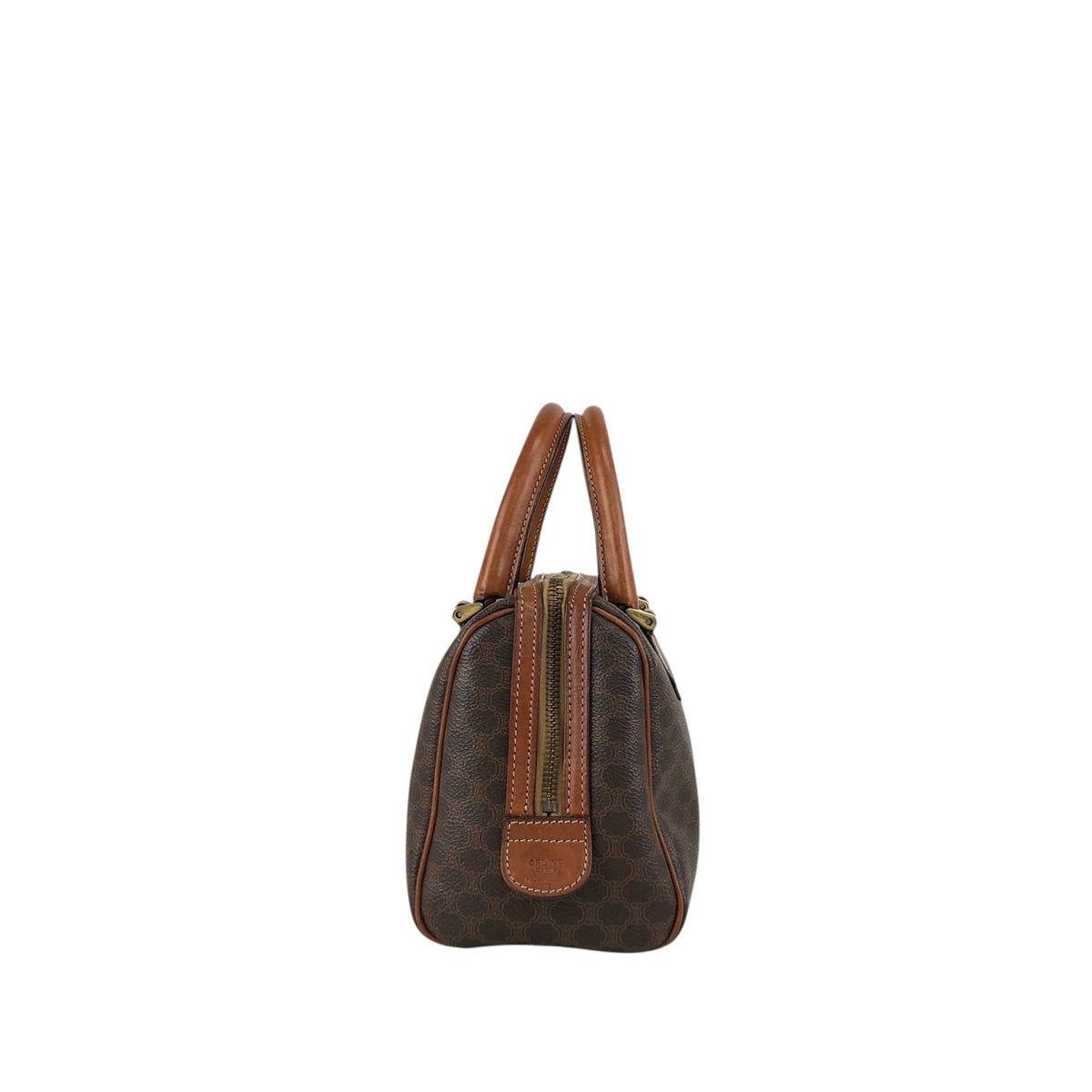CELINE Macadam Two-way Handbag Shoulder bag Brown Vintage jymunw