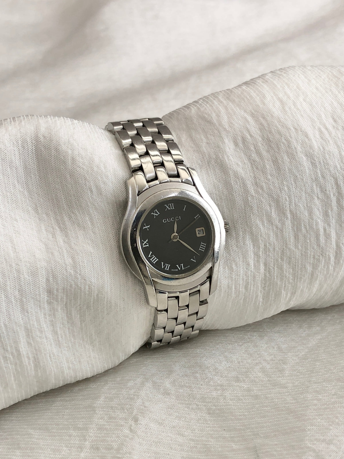 GUCCI Quartz Watch Silver 5500L Vintage w75vg2