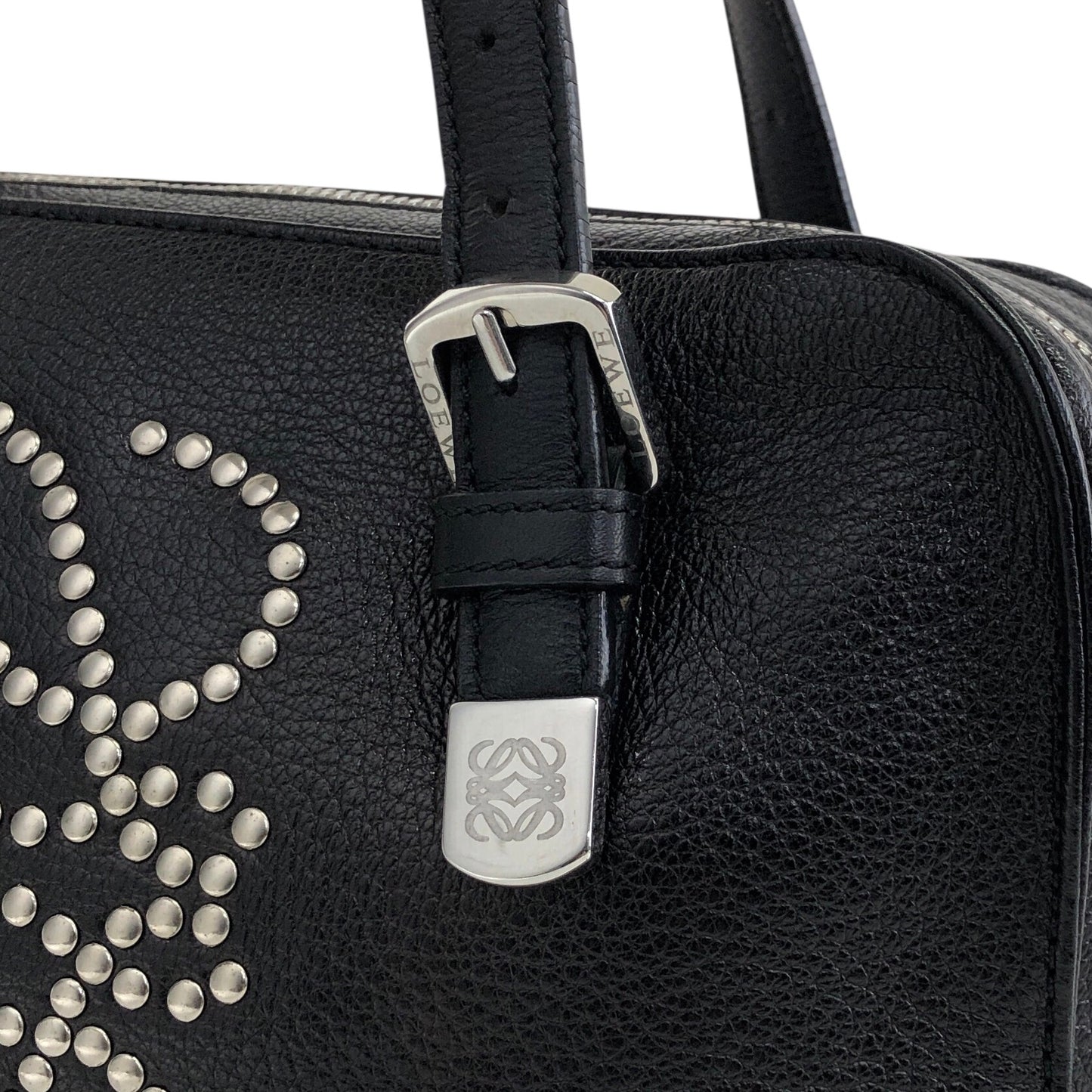 LOEWE Anagram Small Boston bag Handbag Black Vintage ebimhj