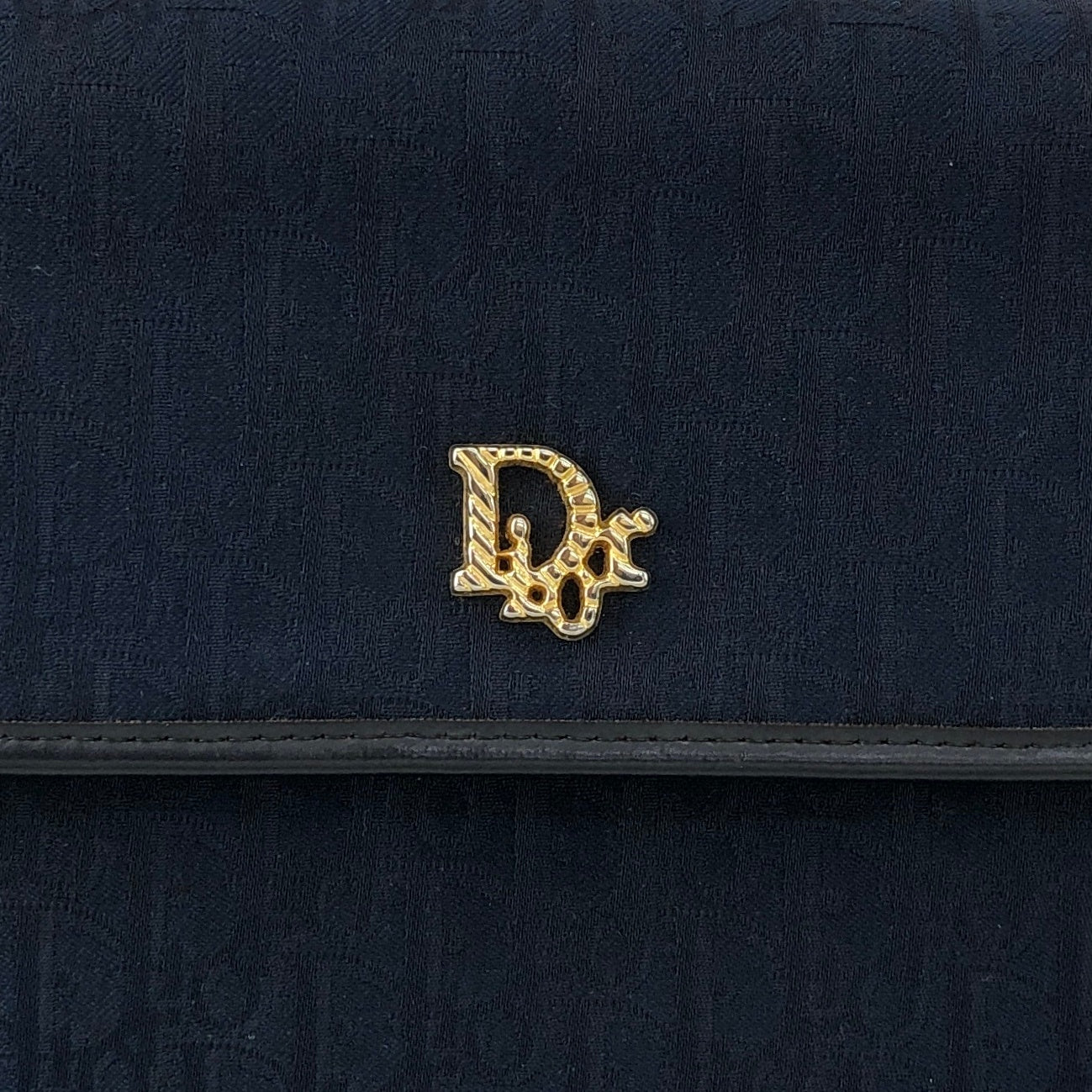 Christian Dior Logo Shoulder bag Navy Vintage f8at4h