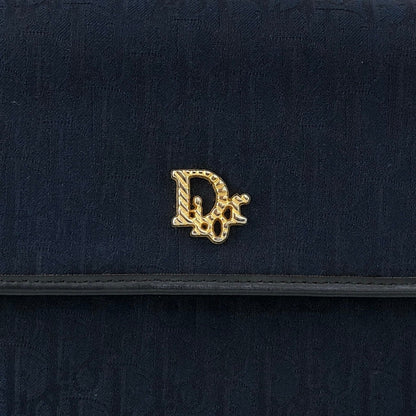 Christian Dior Logo Shoulder bag Navy Vintage f8at4h