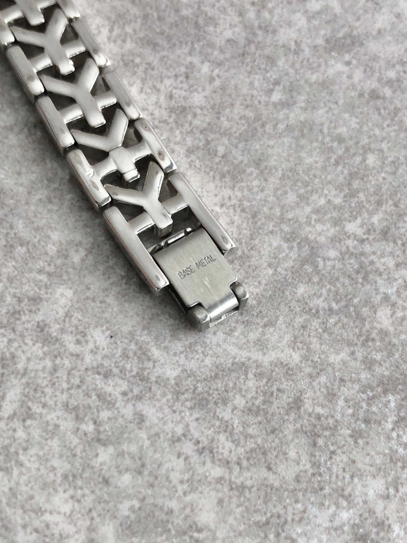 Yves Saint Laurent YSL Logo Quartz Watch Silver×Gold 2200-226313