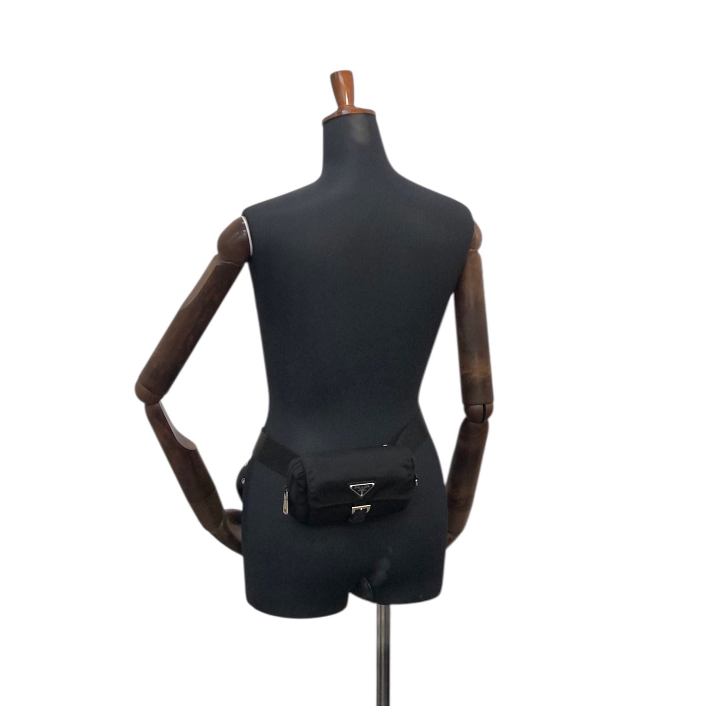 PRADA Tessuto Triangle Logo Shoulder bag Sling bag Black Vintage s8izt8