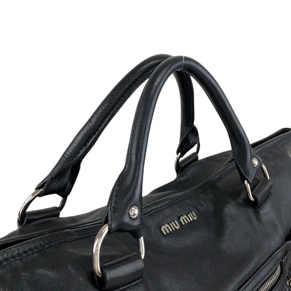 miumiu Front Zipper Handbag Totebag Black Vintage fx4ann