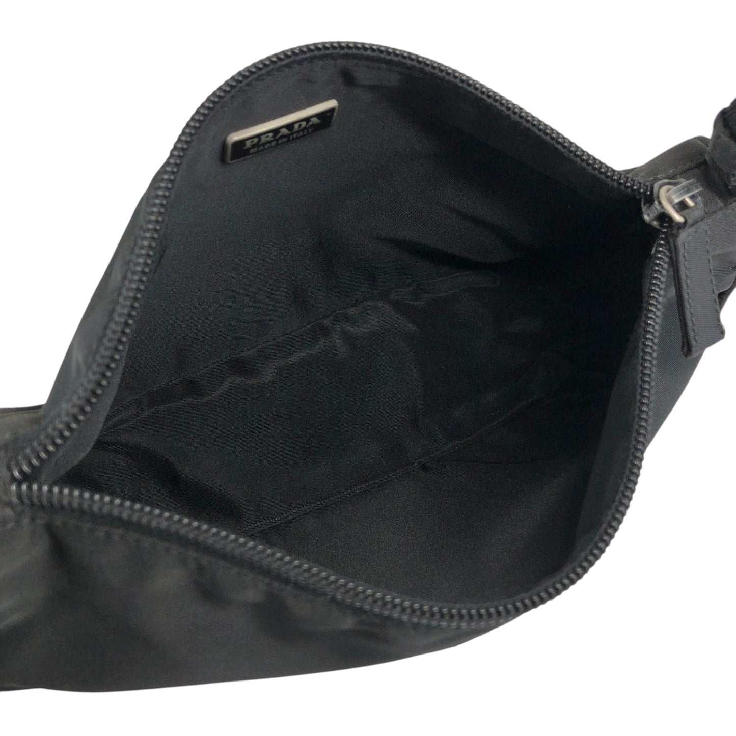 PRADA Tessuto Triangle Logo Small Handbag Black Vintage 7u2u85