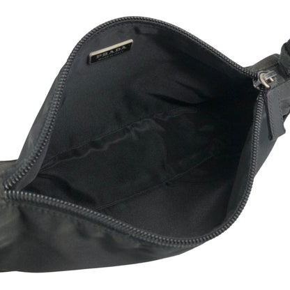 PRADA Tessuto Triangle Logo Small Handbag Black Vintage 7u2u85