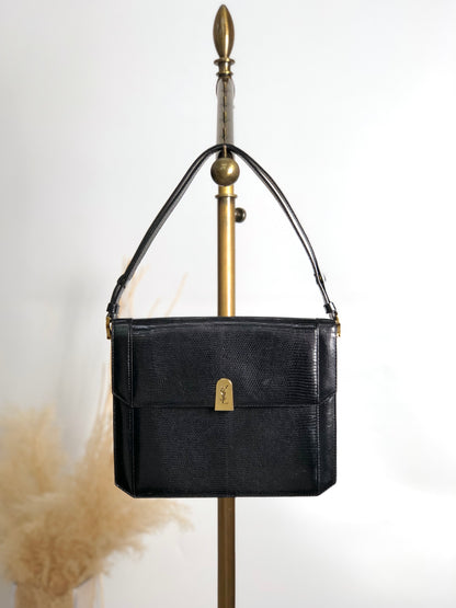 Yves Saint Laurent YSL Logo Shoulder bag Black Vintage m3beni