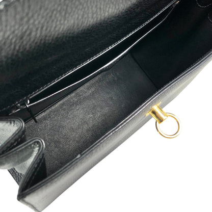 CELINE Gancini Handbag Black Vintage b8e6px