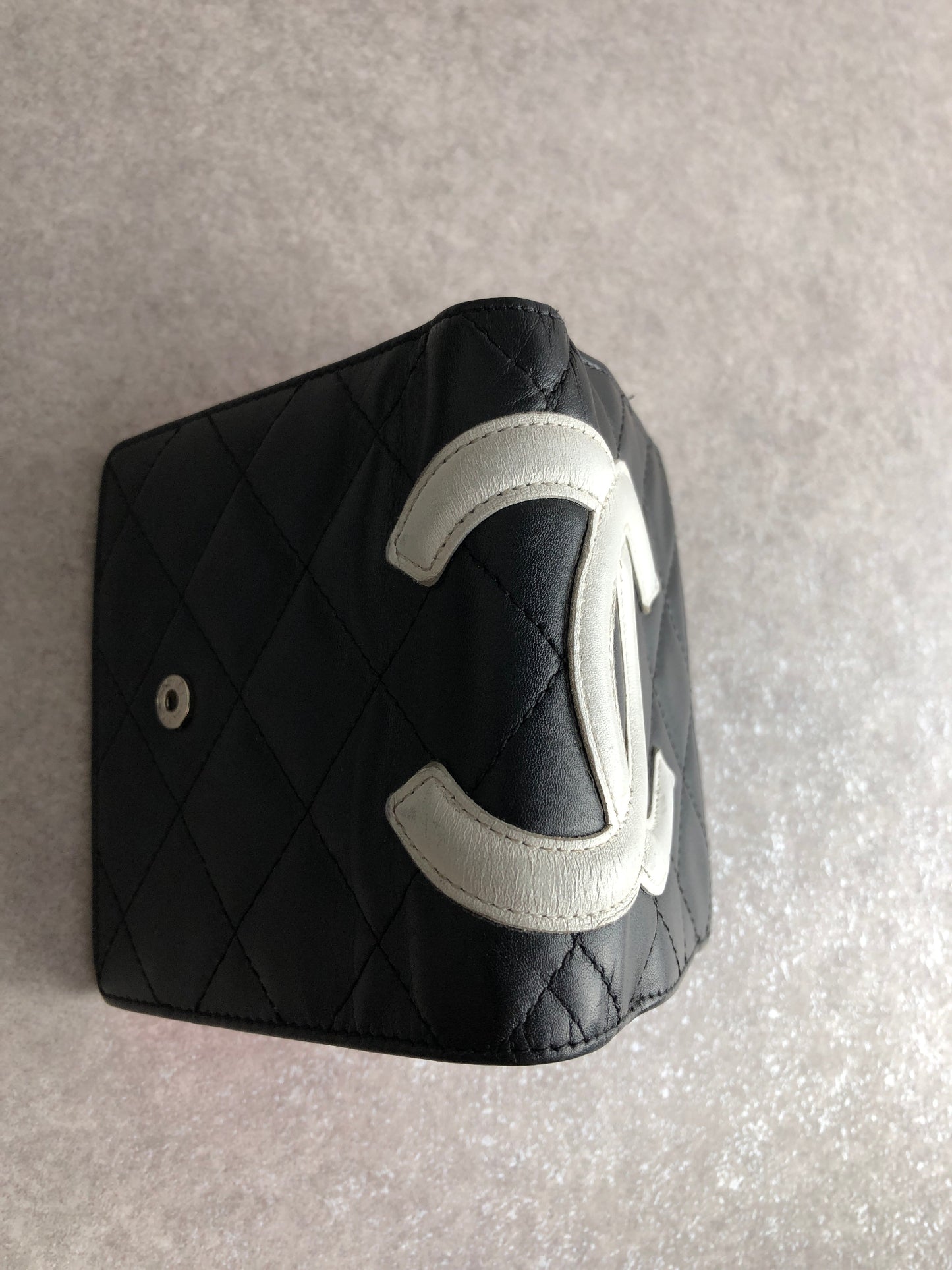 CHANEL Coco Mark Folded Wallet Black Vintage bggtt6