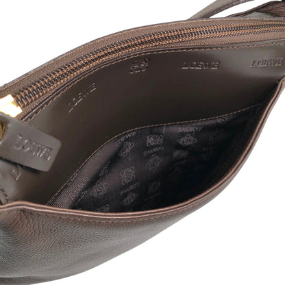 LOEWE Logo Embossed Shoulder bag Brown Vintage kv866j