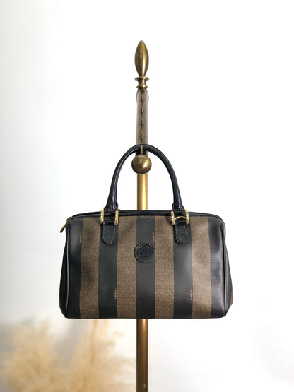 FENDI Pecan Two-way Small Boston bag Shoulder bag Brown×Black Vintage gyzceb