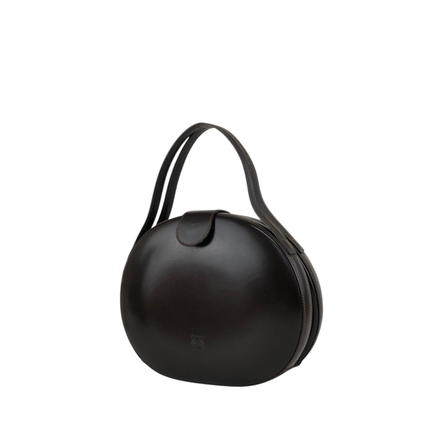 LOEWE Anagram Round Handbag Brown Vintage fxynr8