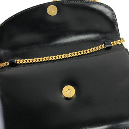 CELINE Blason Emblem Motif Chain Shoulder bag Black Vintage 2bfdfw