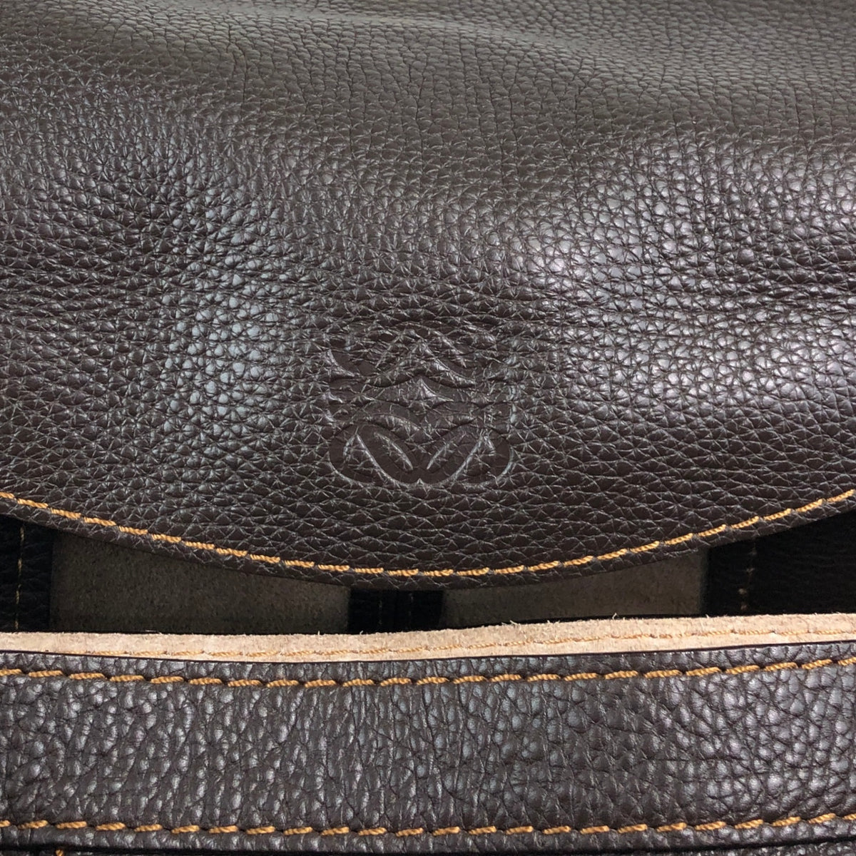 LOEWE Logo Embossed Handbag Brown Vintage s7e7fm