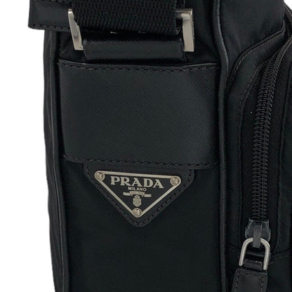 PRADA Triangle Logo Shoulder bag Black Vintage f2ad4t