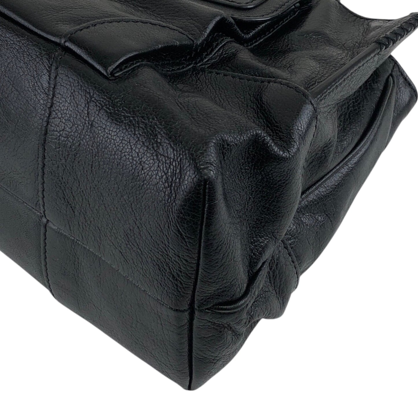 CELINE Logo Handbag Black Vintage p2zgdh