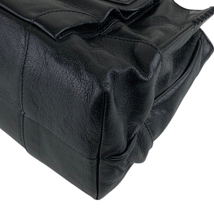 CELINE Logo Handbag Black Vintage p2zgdh
