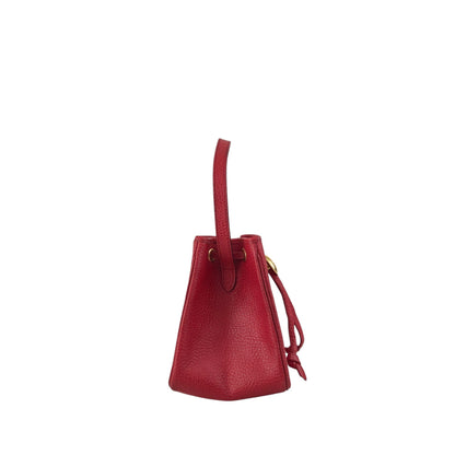 Christian Dior CD Logo Drawstring Small Handbag Red Vintage 46ensx
