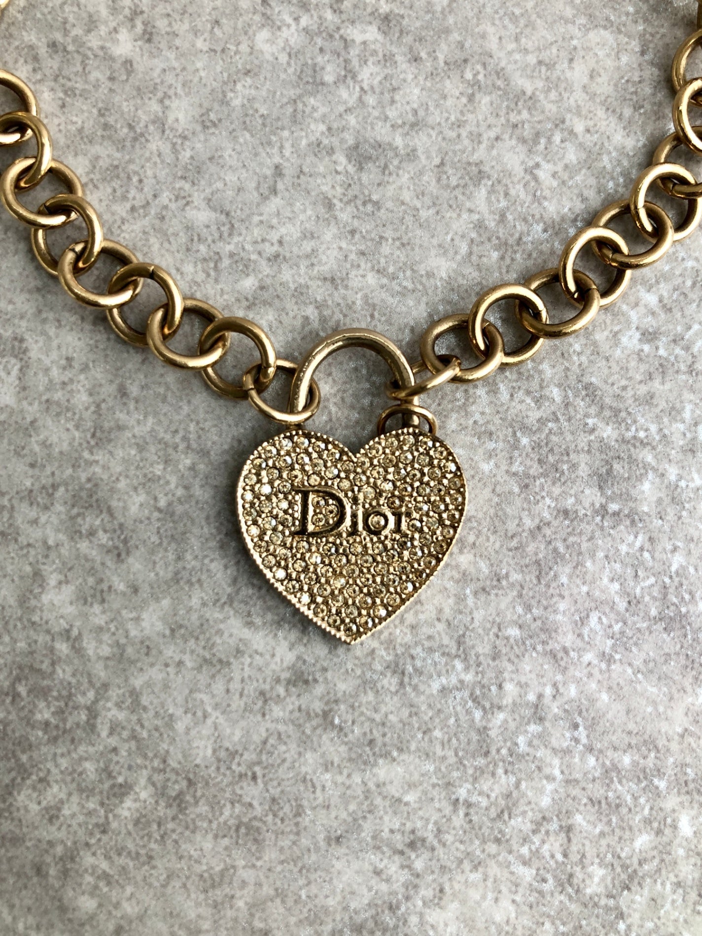 Christian Dior CD Logo Heart Bracelet Gold Vintage 8wburj