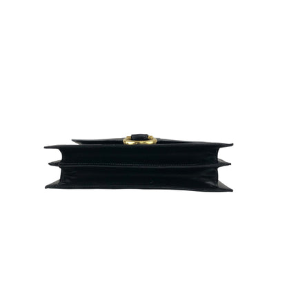 CELINE Horse Bit Top Handle Handbag Black Vintage b2e5yr