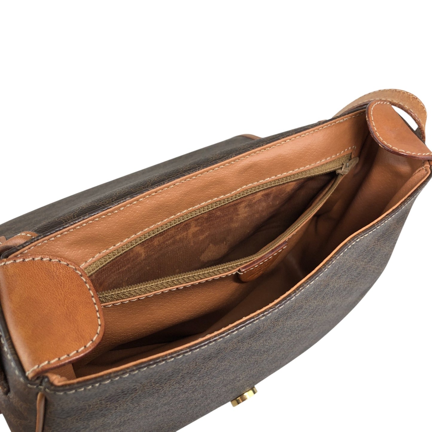 CELINE Macadam Blason Shoulder bag Brown Vintage huc7ji