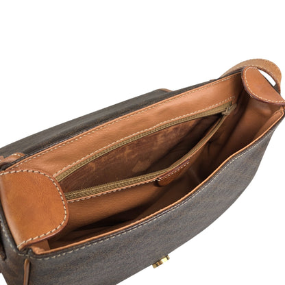 CELINE Macadam Blason Shoulder bag Brown Vintage huc7ji