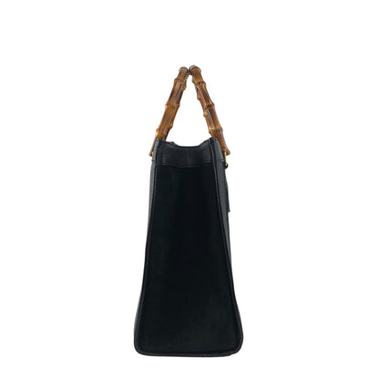 GUCCI Bamboo Handbag Black Vintage ujswe3