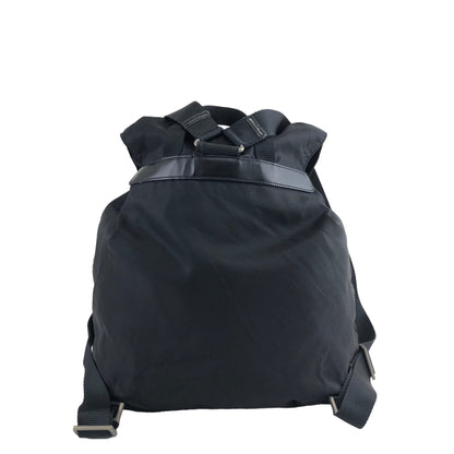 PRADA Triangle Logo Double Pocket Nylon Backpack Black Vintage mwb7bb