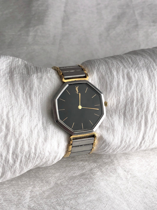 Yves Saint Laurent YSL Logo Watch Silver 2720-272269 Vintage mmdnrz