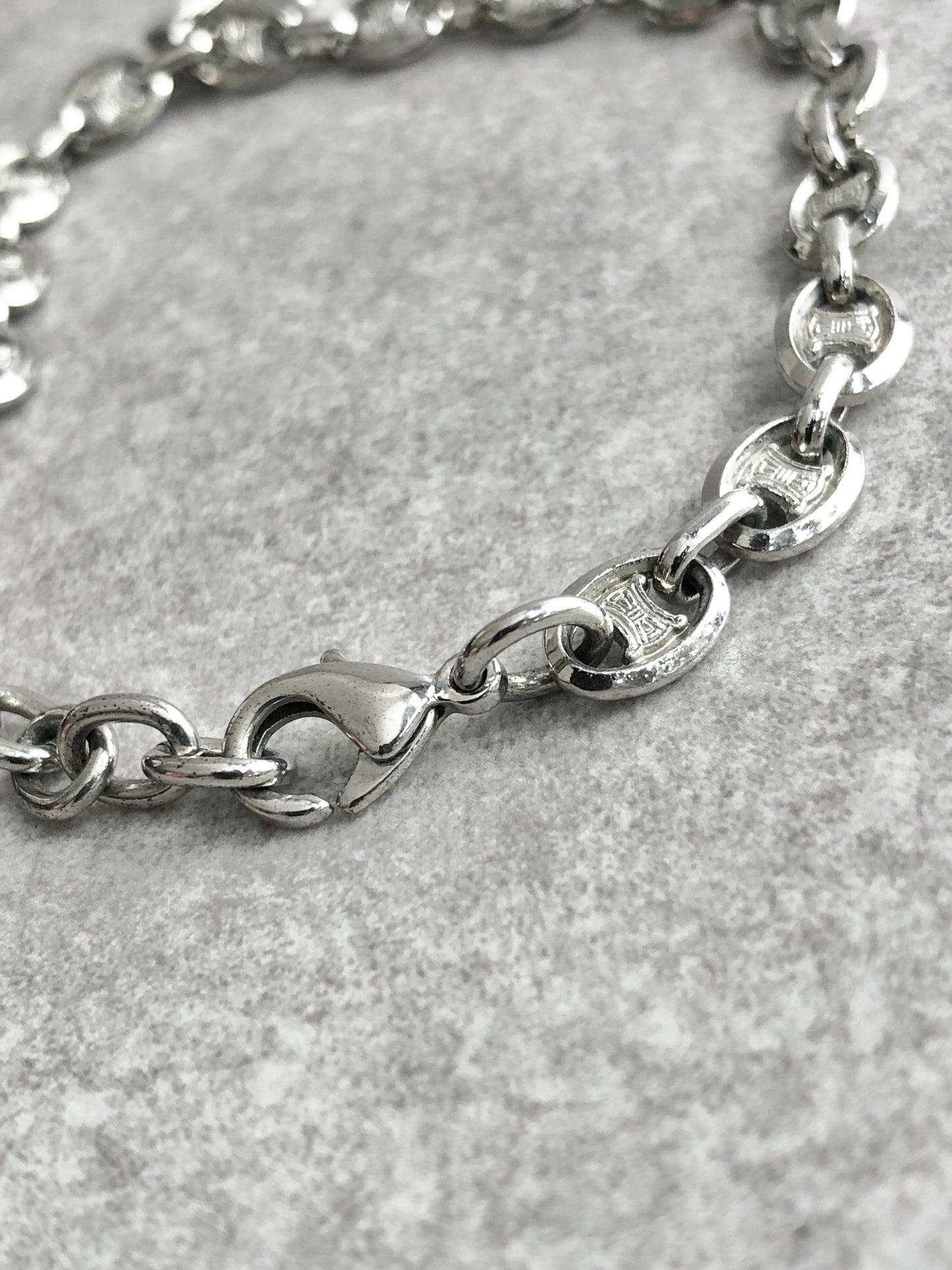 CELINE Triomphe Bracelet Silver Vintage t33dus