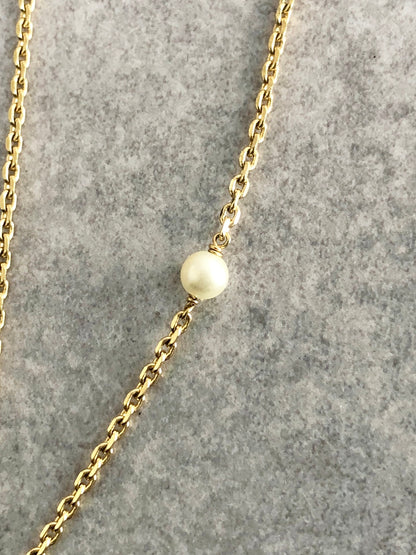 Christian Dior Logo Motif Necklace Gold Vintage iz24ex