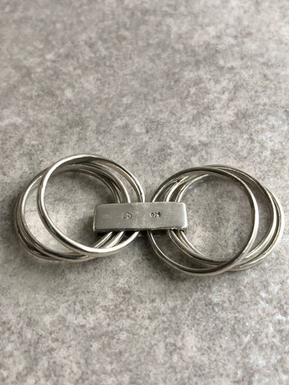 Christian Dior Logo Motif  Ring Silver Vintage cz33i5