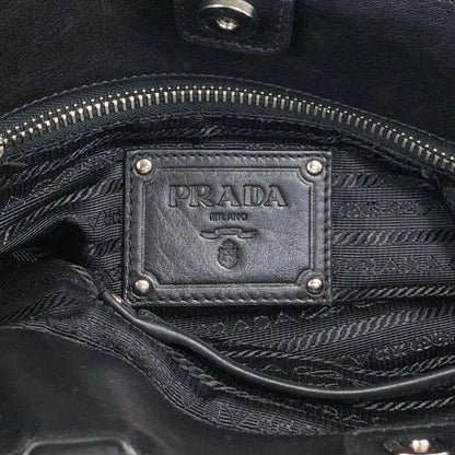 PRADA Logo Two-way Handbag Shoulder bag Black Vintage guwiir